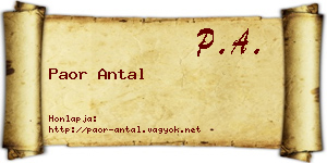 Paor Antal névjegykártya